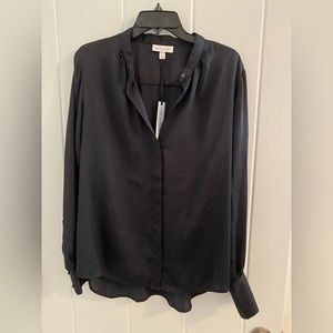 NWT Prologue black silky button down dress shirt